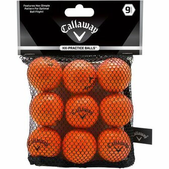 Callaway HX Practice Balls Golfballen 9 Stuks, oranje