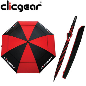 Clicgear Double Canopy Golfparaplu, zwart/rood