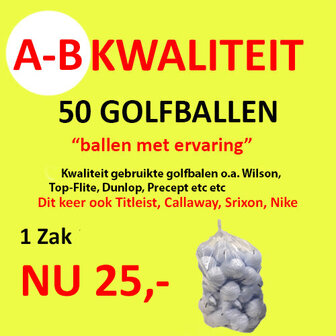 50 Lakeballs A-Kwaliteit Golfballen
