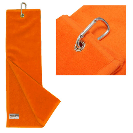 Athlete Tri-fold 100% Cotton Golfhanddoek, oranje